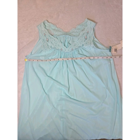 Vtg NWT! 1980's Shadowline Seafoam Green Nylon Babydoll Nightgown & Robe Set S - Picture 5 of 16